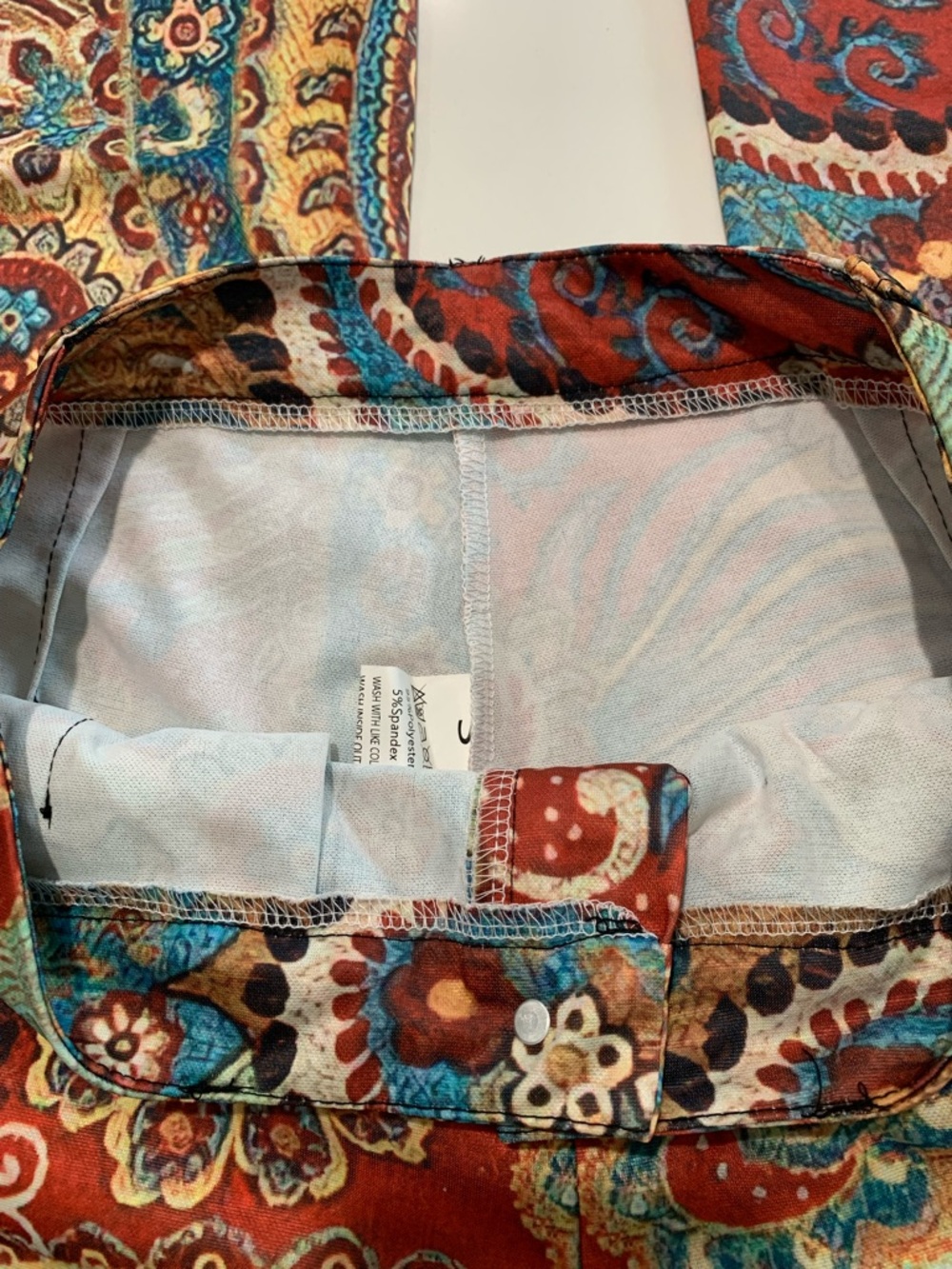 High-waisted Paisley Flare Retro Boho Festival Pants, Vintage inspired Coachella - Picture 5 of 10